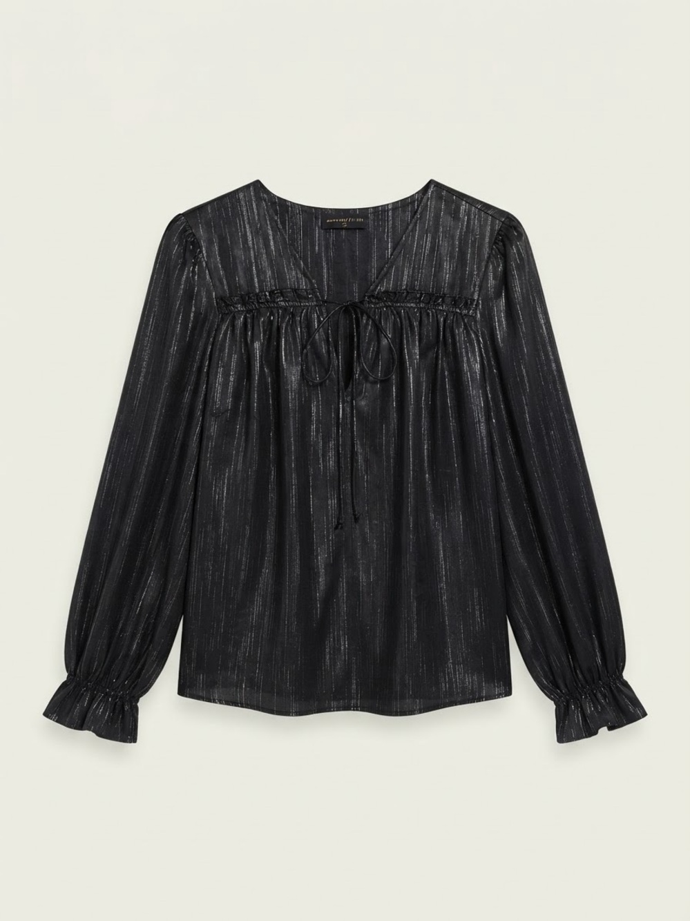 NWOT Current Air Los Angeles Boho Metallic Black Top